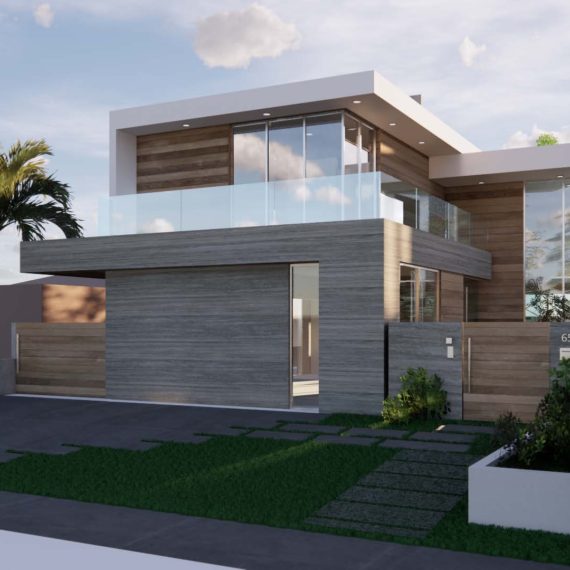 Modern luxury house with sleek lines and large windows.